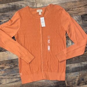 NWT LOFT Women's soft Orange Cardigan
